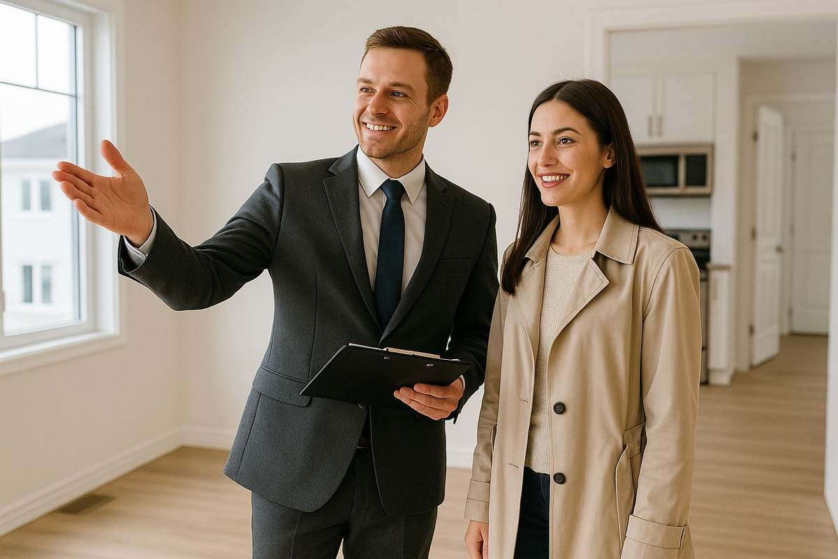 Agent showing apartment to client
